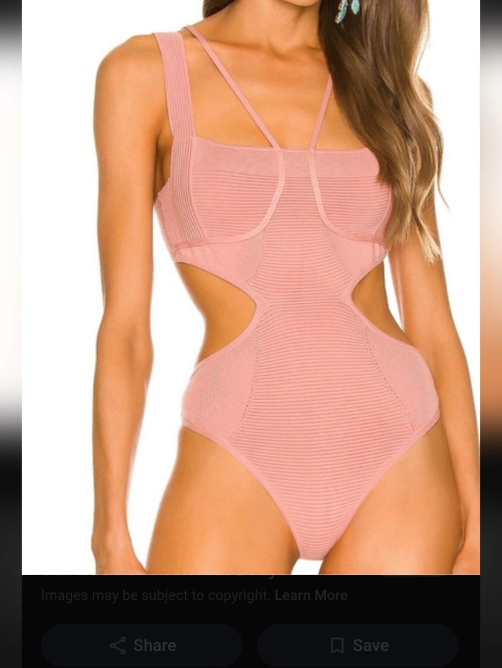 Michael Costello Ribbed Pink Knit Body Suite